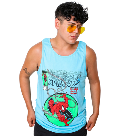 Spider-Man 90's Circle Marvel Comics Adult Tank Top