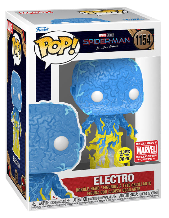 POP! Marvel: 1154 Spider-Man (NWH), Electro (GITD) Exclusive