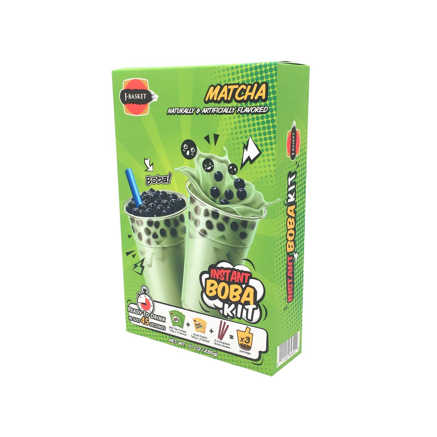 J-Basket Matcha Tea Boba Kit (3 Cups)(Taiwan)