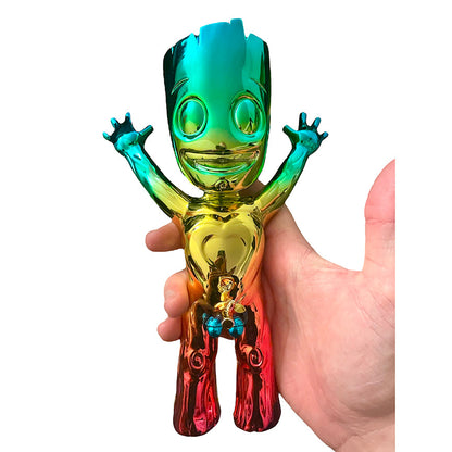 I AM WOOD Rainbow Chrome resin figure by Juce Gace