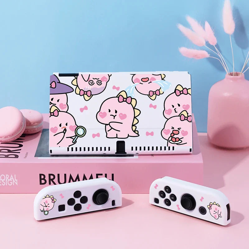 Kawaii Pink Dinosaur Nintendo Switch Cover