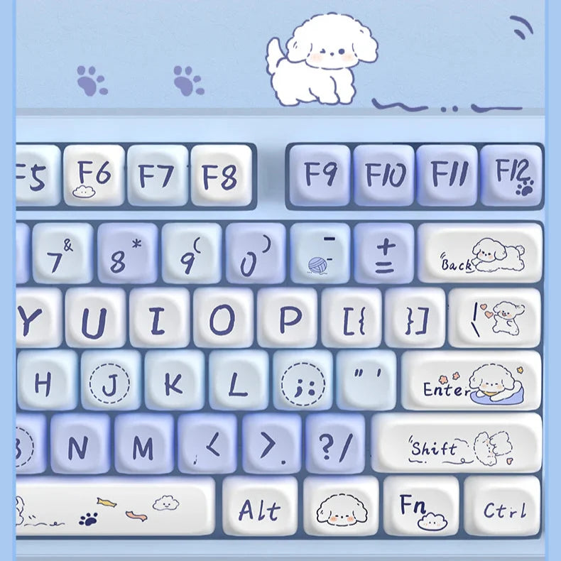 Kawaii Playful Puppy Keycap Set