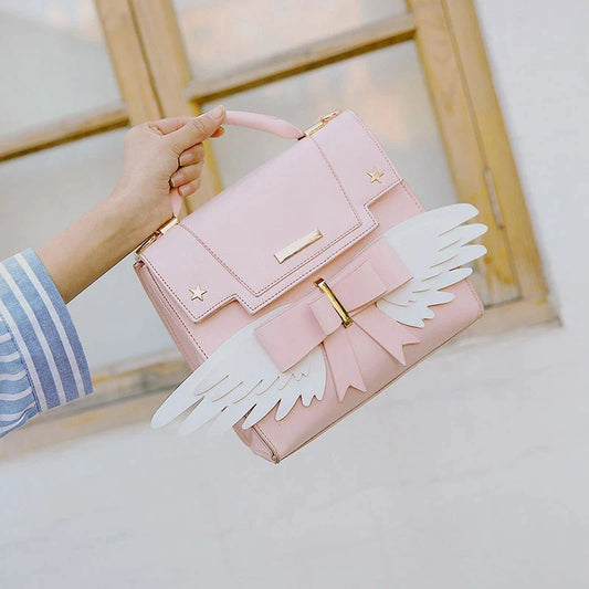 Tasche mit rosa Engelsflügeln