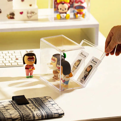 Transparent Individual Blind Box Display Case with Card Holder