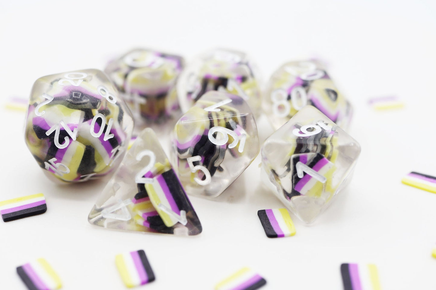 Foam Brain Games Pride Flag RPG Dice Set