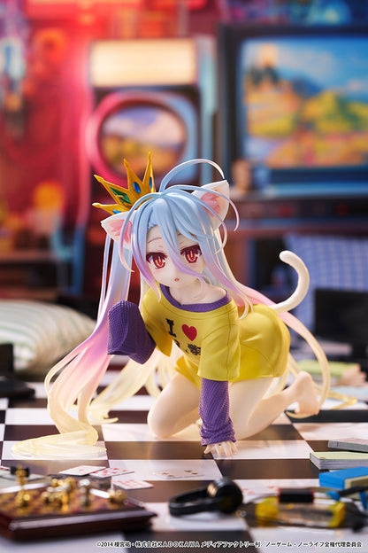 No Game No Life - Shiro Desktop Cute Prize Figure (Cat Ear T-Shirt Ver.)