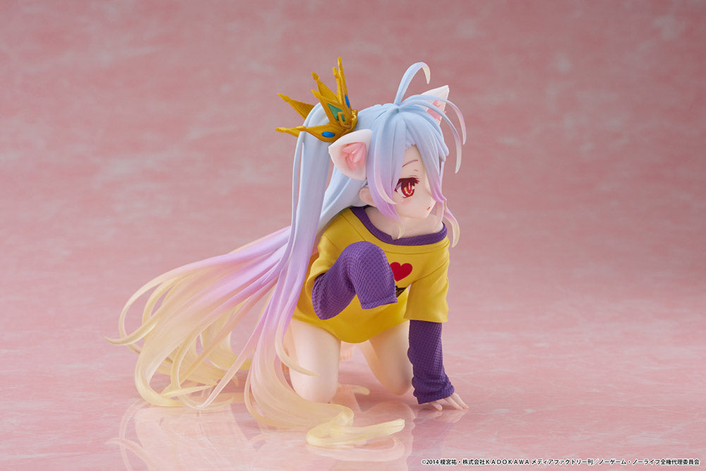 No Game No Life - Shiro Desktop Cute Prize Figure (Cat Ear T-Shirt Ver.)