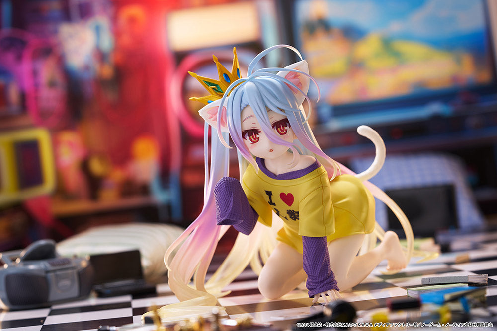 No Game No Life - Shiro Desktop Cute Prize Figure (Cat Ear T-Shirt Ver.)