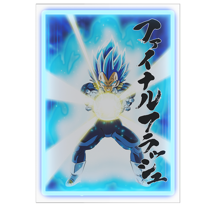 Vegeta Beyond Blue LED Neon Poster (Dragon Ball Super)