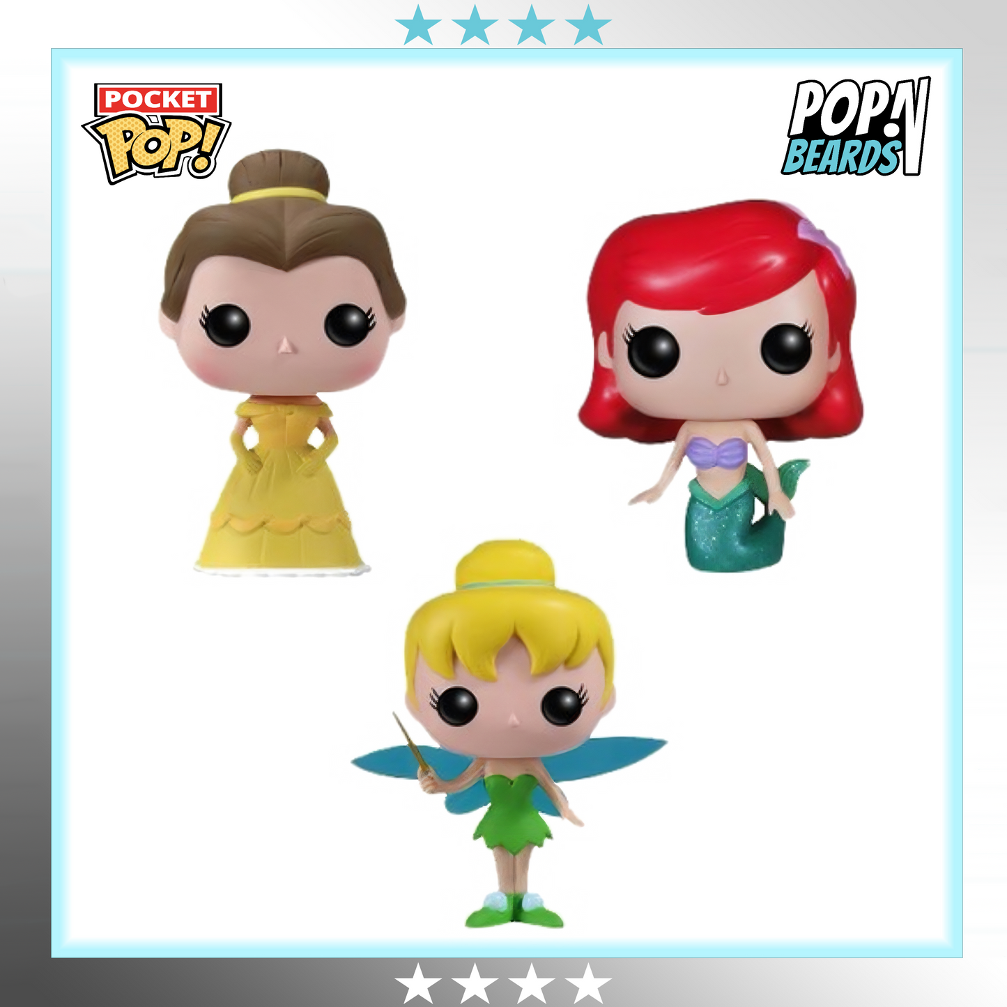 Pocket POP! Disney: 07 Princesses, Belle / Tinker Bell /  Ariel (3-PK)