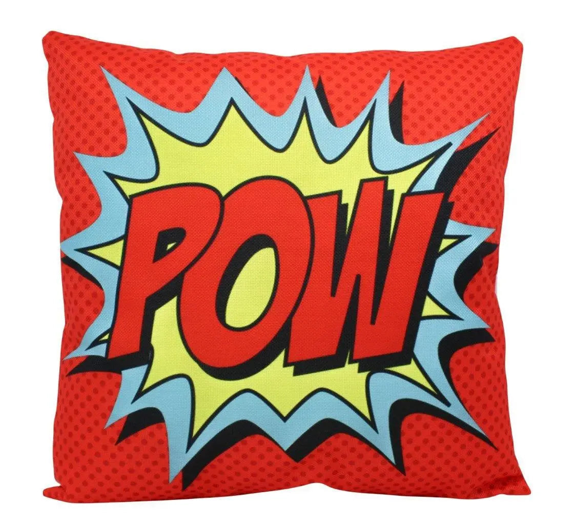 POW | Anime | Fun Gifts | Pillow Cover | Home Decor | Superhero | Happy Birthday | Kids Room | Red Throw PIllow | Kids Decor | Room Decor