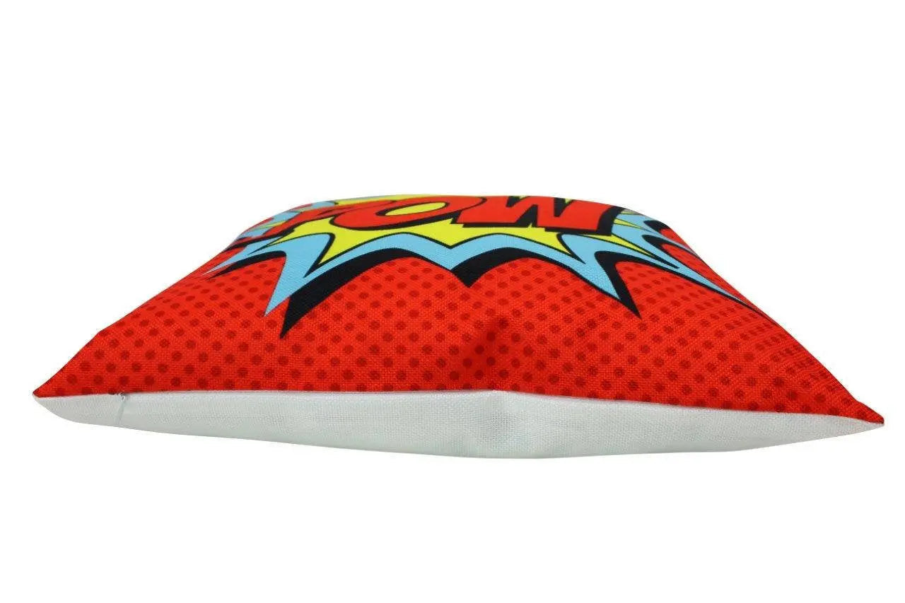 POW | Anime | Fun Gifts | Pillow Cover | Home Decor | Superhero | Happy Birthday | Kids Room | Red Throw PIllow | Kids Decor | Room Decor