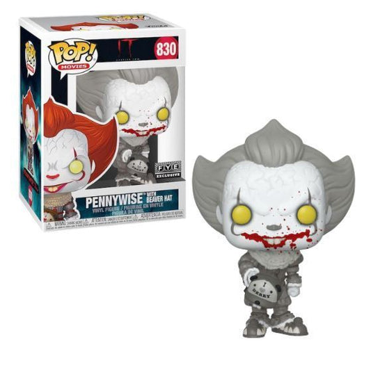 POP! Movies: 830 IT (CH 2), Pennywise (Beaver Ha)t (BW) Exclusive