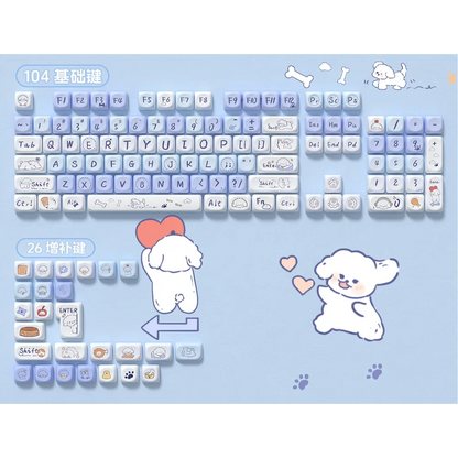 Kawaii Playful Puppy Keycap Set