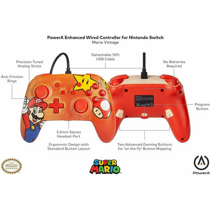 PowerA Enhanced Wired Controller for Nintendo Switch - Mario