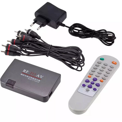 RF to AV Analog TV Receiver Converter Modulator Power Adapter w/AV Cable