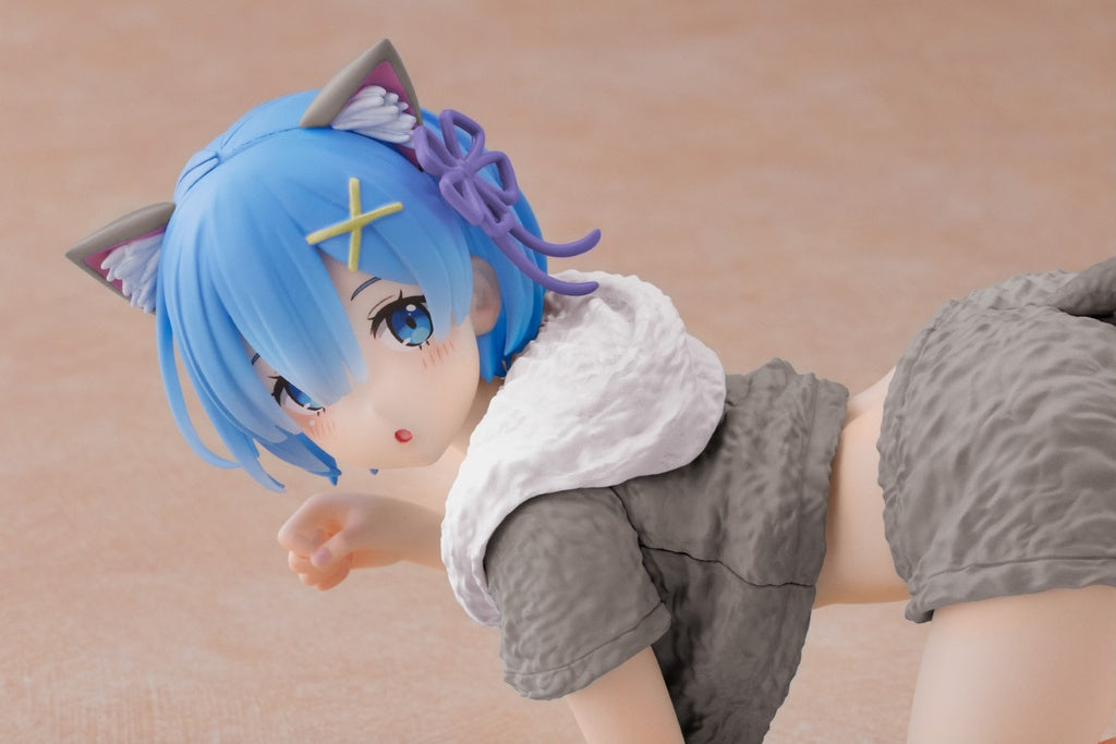 Re:Zero Starting Life in Another World Desktop Cute Figure - Rem (Cat Roomwear Ver.) Renewal Edition