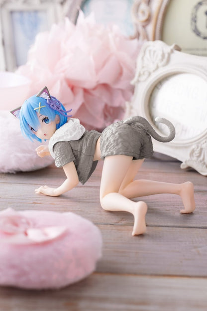 Re:Zero Starting Life in Another World Desktop Cute Figure - Rem (Cat Roomwear Ver.) Renewal Edition