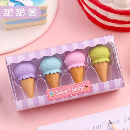 Yummy Ice Cream Erasers Set