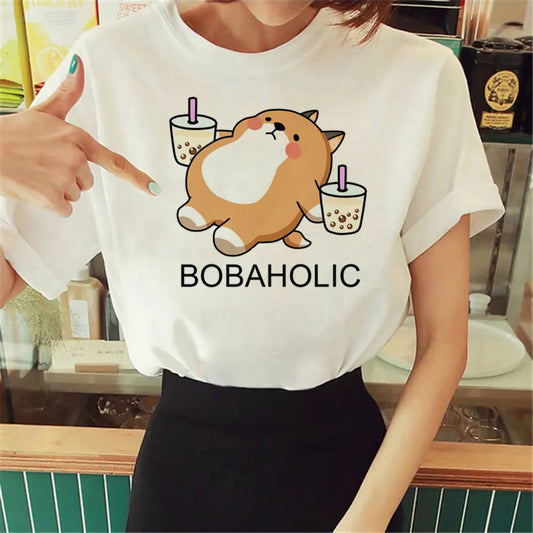 „Bobaholic“ Shiba Inu T-Shirt