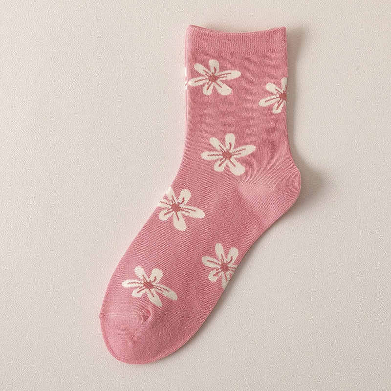 Rosa Blumensocken