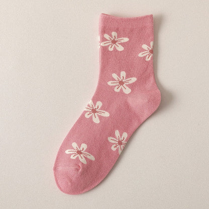 Pink Floral Socks