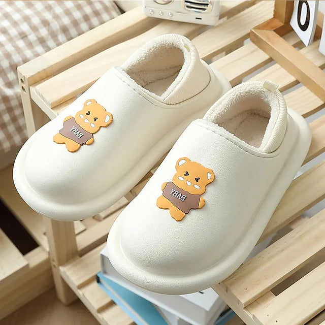 Thick Teddy Bear Winter Slippers