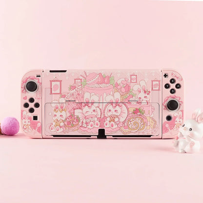 Pink Strawberry Bunny Nintendo Switch Cover