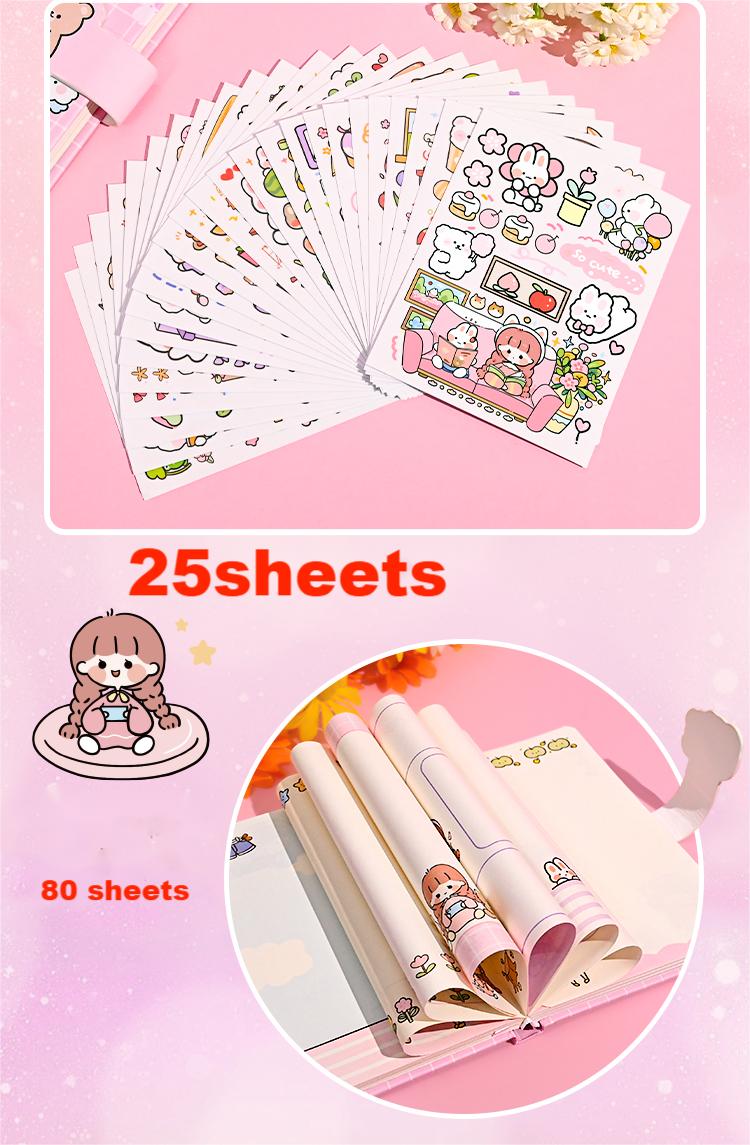 Aesthetic Stationery, Anime Pink Stickers