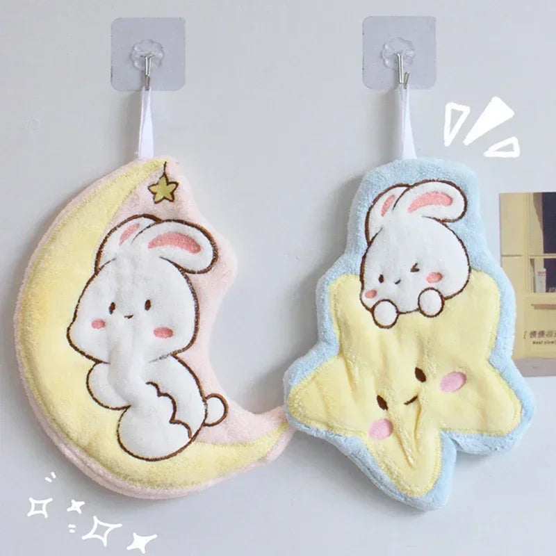 Moon & Star Bunny Hand Towels