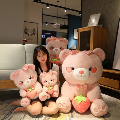 Pink Strawberry Bear Plushies