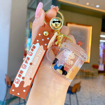 Boba Tea Bear Keychain