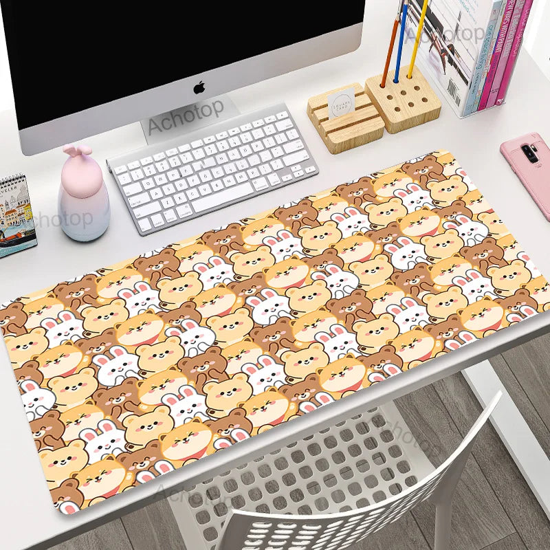 Kawaii Bear & Bunny Desk Pad