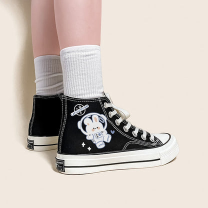 Space Bunny Canvas High Tops