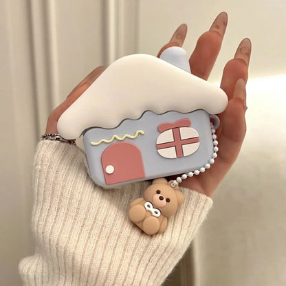 Cute Bear Snow House Airpods Case