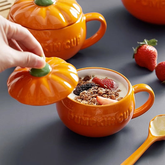 Pumpkin Shaped Ceramic Mug
