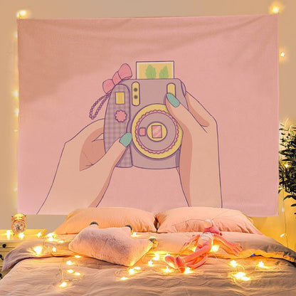 Kawaii Girl Wall Tapestries