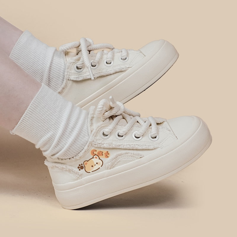 Casual Cat Canvas Sneakers