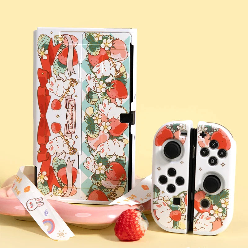 Strawberry Bunny Nintendo Switch Case