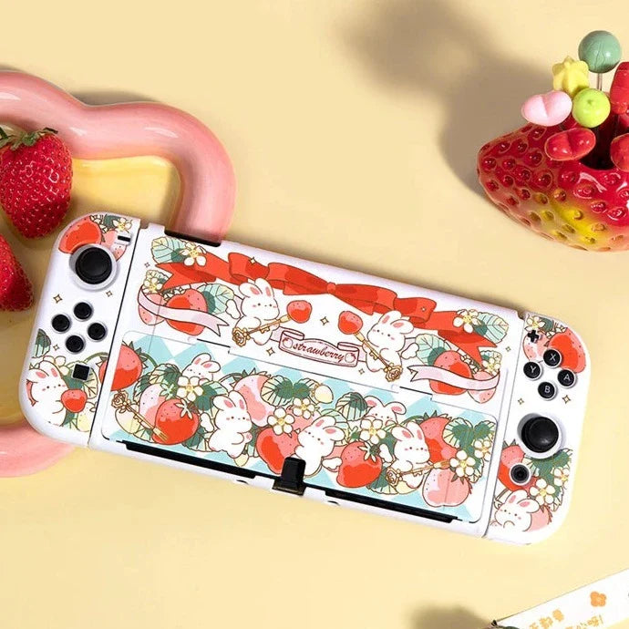 Strawberry Bunny Nintendo Switch Case