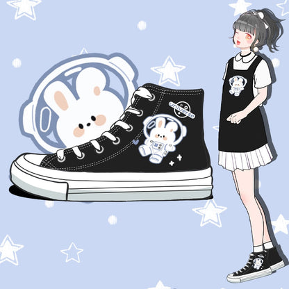 Space Bunny Canvas High Tops