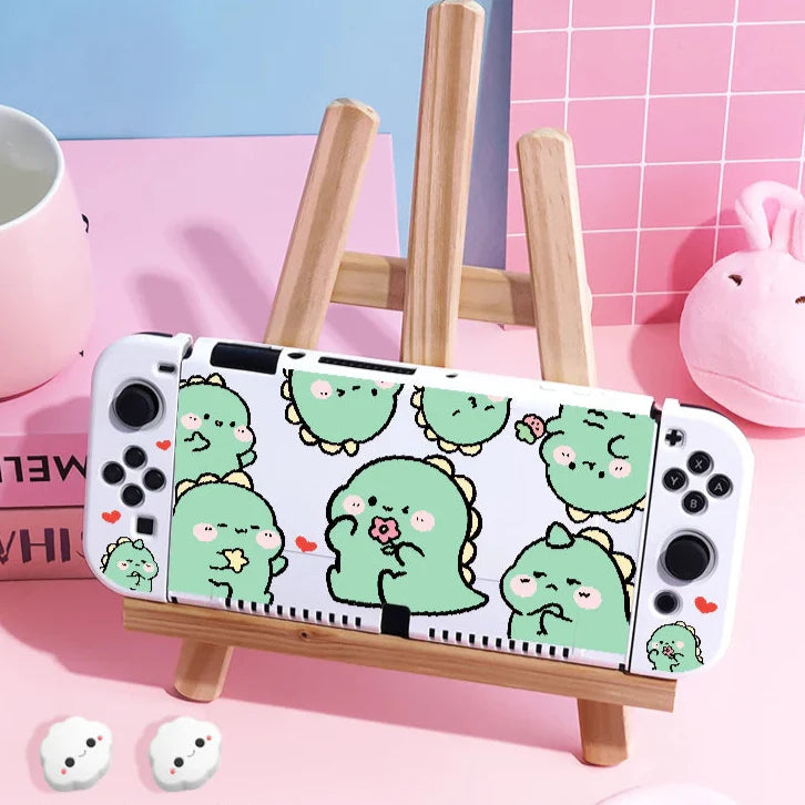 Kawaii Green Dinosaur Nintendo Switch Cover