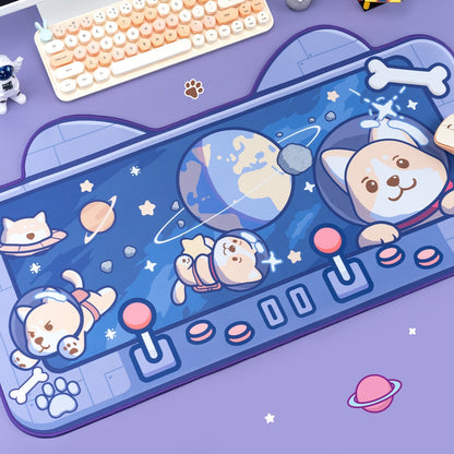 Shiba Inu in Space Desk Pad