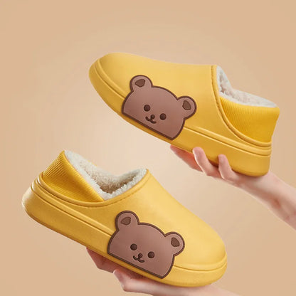 Thick Teddy Bear Winter Slippers