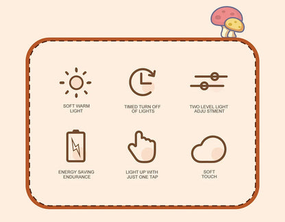 Kawaii Mushroom Night Light