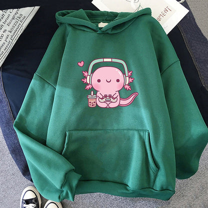 Axolotl Gamer Kapuzenpullover