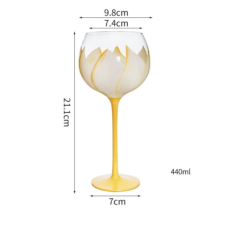 Hand Painted Flower Glass Stemware