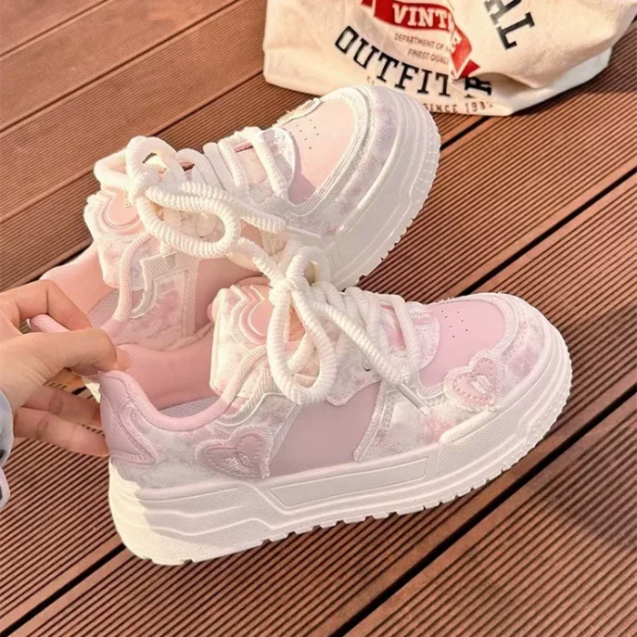 Cute Pink Heart Sneakers