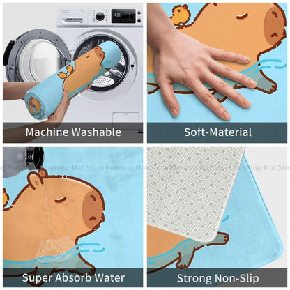 Swimming Capybara Bath Mat