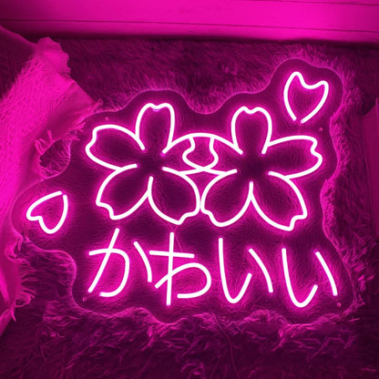 "Kawaii" Cherry Blossom Neon Sign